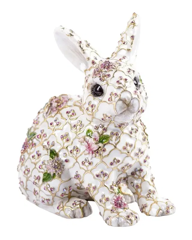 Jay Strongwater Jing Floral Rabbit Figurine