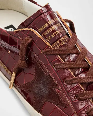 Golden Goose Super-Star Croco Embossed Leather Low-Top Sneakers | Thumbnail 3 Golden Goose Super-Star Croco Embossed Leather Low-Top Sneakers | Thumbnail 3