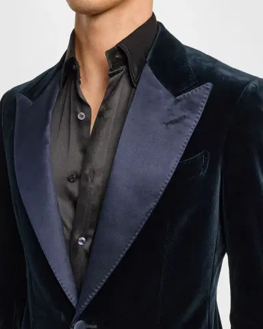 Tom Ford Men's Shelton Velvet and Satin Evening Jacket | Thumbnail 5 Tom Ford Men's Shelton Velvet and Satin Evening Jacket | Thumbnail 5