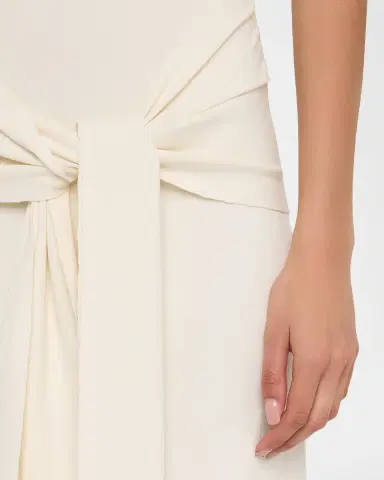Lapointe Waist-Tie Sleeveless Matte Viscose Midi Dress | Thumbnail 4