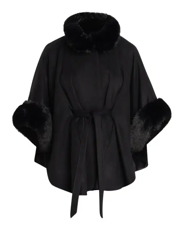 Sofia Cashmere Cashmere Shawl W/ Faux Fur Trim