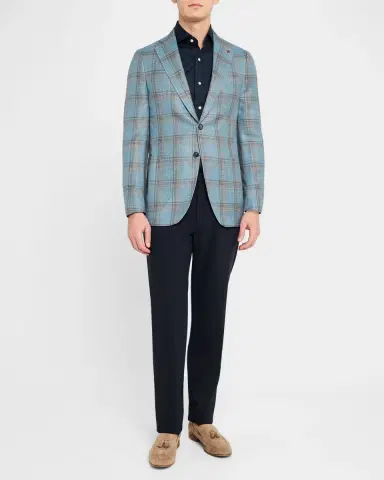 Isaia Men 's Wool-Blend Plaid Sport Coat | Thumbnail 2