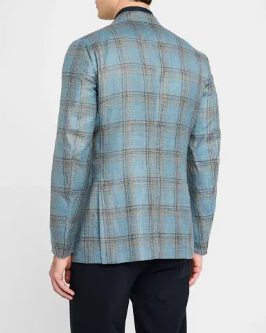 Isaia Men 's Wool-Blend Plaid Sport Coat | Thumbnail 3