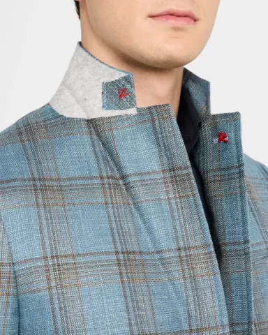 Isaia Men 's Wool-Blend Plaid Sport Coat | Thumbnail 7