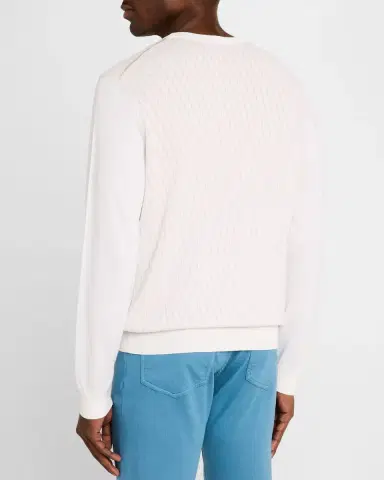 Stefano Ricci Men 's Silk and Cotton Crewneck Sweater | Thumbnail 3