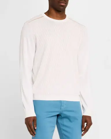 Stefano Ricci Men 's Silk and Cotton Crewneck Sweater | Thumbnail 4