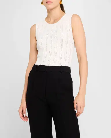 Adam Lippes Pointelle Compact Jacquard Tank Top | Thumbnail 4