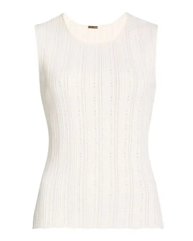 Pointelle Compact Jacquard Tank Top