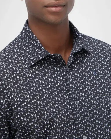 Bugatchi Men's OoohCotton James Cocktail-Print Sport Shirt | Thumbnail 4 Bugatchi Men's OoohCotton James Cocktail-Print Sport Shirt | Thumbnail 4