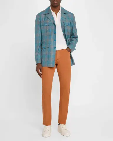 Stefano Ricci Men's Plaid Four-Pocket Field Jacket | Thumbnail 2 Stefano Ricci Men's Plaid Four-Pocket Field Jacket | Thumbnail 2