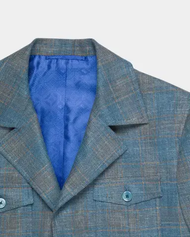 Stefano Ricci Men's Plaid Four-Pocket Field Jacket | Thumbnail 5 Stefano Ricci Men's Plaid Four-Pocket Field Jacket | Thumbnail 5
