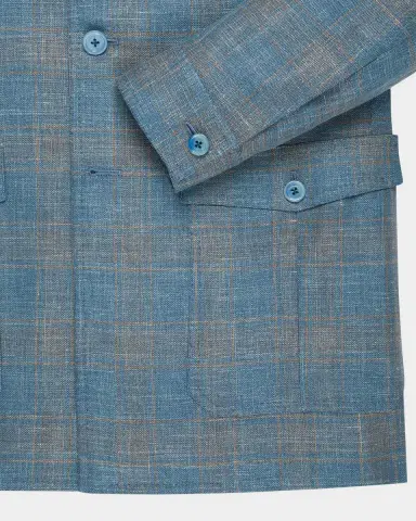 Stefano Ricci Men's Plaid Four-Pocket Field Jacket | Thumbnail 6 Stefano Ricci Men's Plaid Four-Pocket Field Jacket | Thumbnail 6
