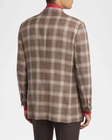 Kiton Men's Cashmere-Blend Plaid Sport Coat | Thumbnail 2