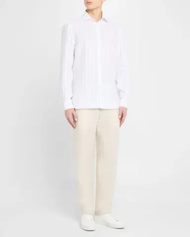 Isaia Men's Tonal Stripe Sport Shirt | Thumbnail 2