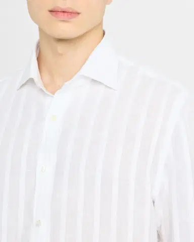 Isaia Men's Tonal Stripe Sport Shirt | Thumbnail 5