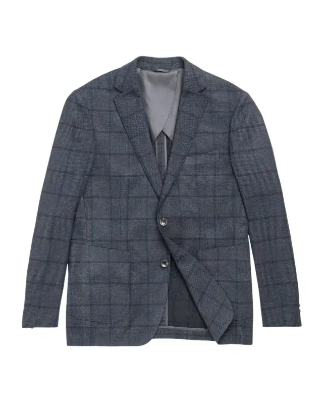Men 's Campbell Point Check Hopsack Wool Jacket