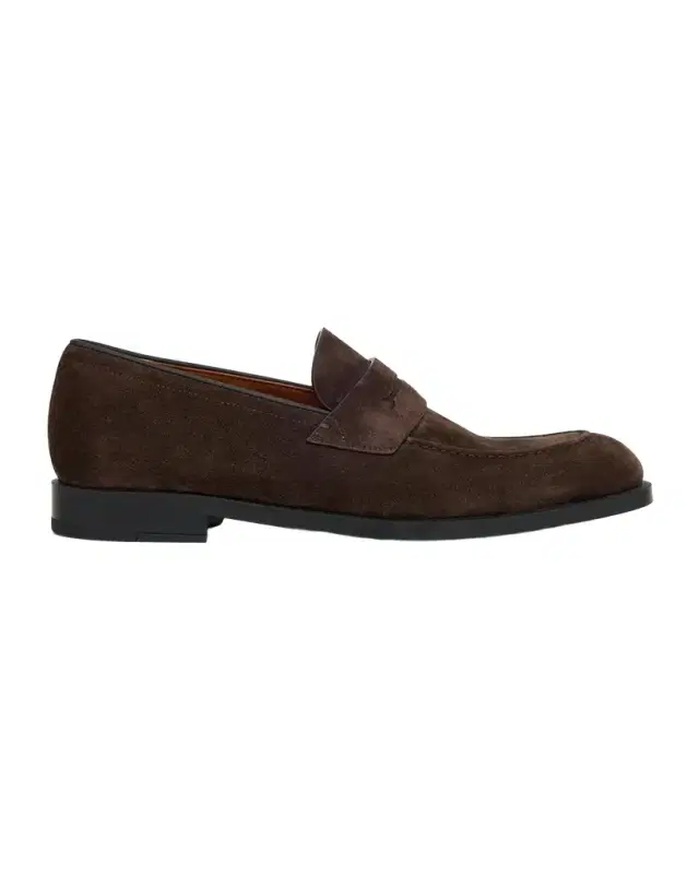 Men's Suede Rubber-Sole Penny Loafers