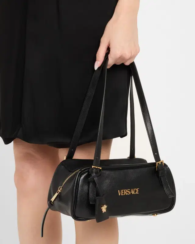 Tag Zip Leather Shoulder Bag