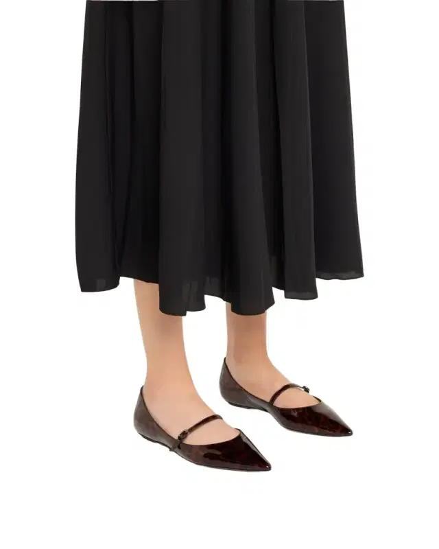 Emilia Tortoise Patent Leather Mary Jane Ballerina Flats