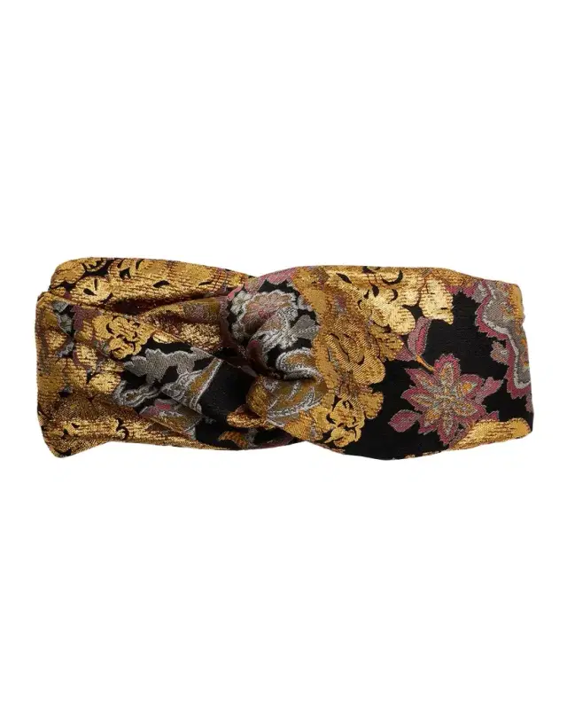 Twisted Floral Brocade Headband
