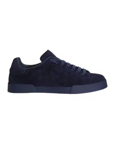 Dolce & Gabbana Men's Suede Perforated DG Low-Top Sneakers | Thumbnail 1