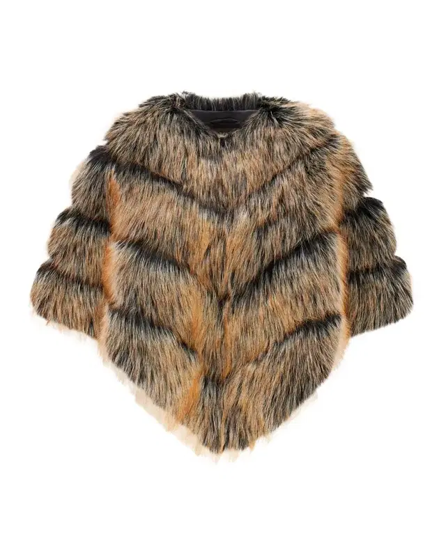 Theia Fox-Like Faux Fur Cape
