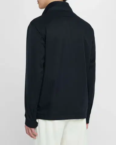 Zegna Men's Solid Microfiber Overshirt | Thumbnail 3 Zegna Men's Solid Microfiber Overshirt | Thumbnail 3