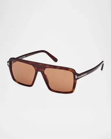 Tom Ford Men's Vincent Acetate Rectangle Sunglasses | Thumbnail 3