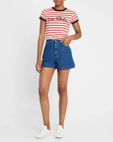 Valentino Garavani High-Rise Cuffed Denim Shorts | Thumbnail 2