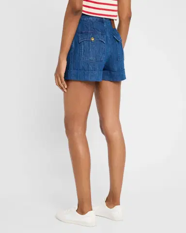 Valentino Garavani High-Rise Cuffed Denim Shorts | Thumbnail 3