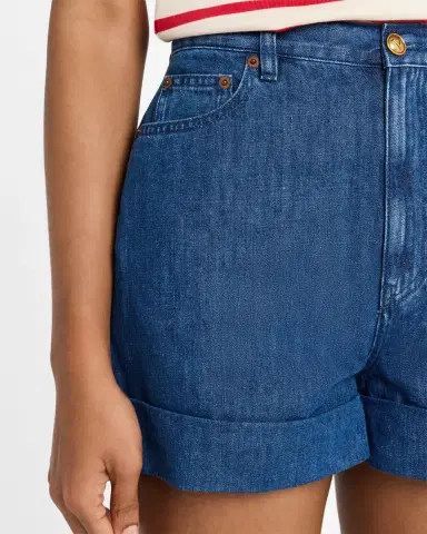 Valentino Garavani High-Rise Cuffed Denim Shorts | Thumbnail 5