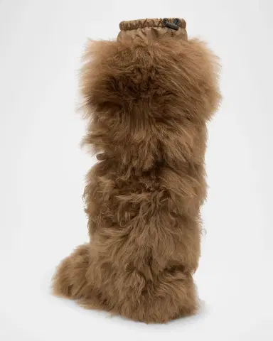 Moncler Gaia Shaggy Shearling Tall Snow Boots | Thumbnail 3