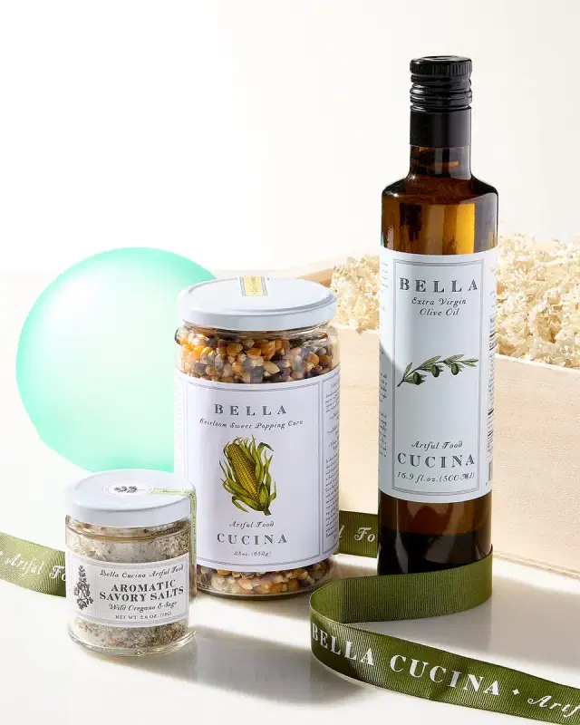 Popcorn Gift Box with Olive Oil and Savory Salt, 42.6 oz.