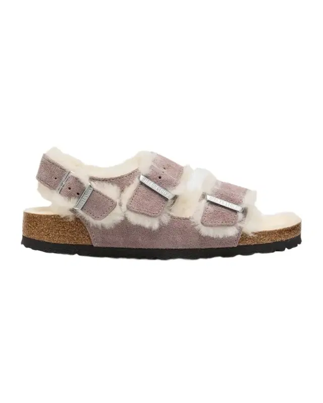 BIRKENSTOCK Milano Suede Shearling Slingback Sandals