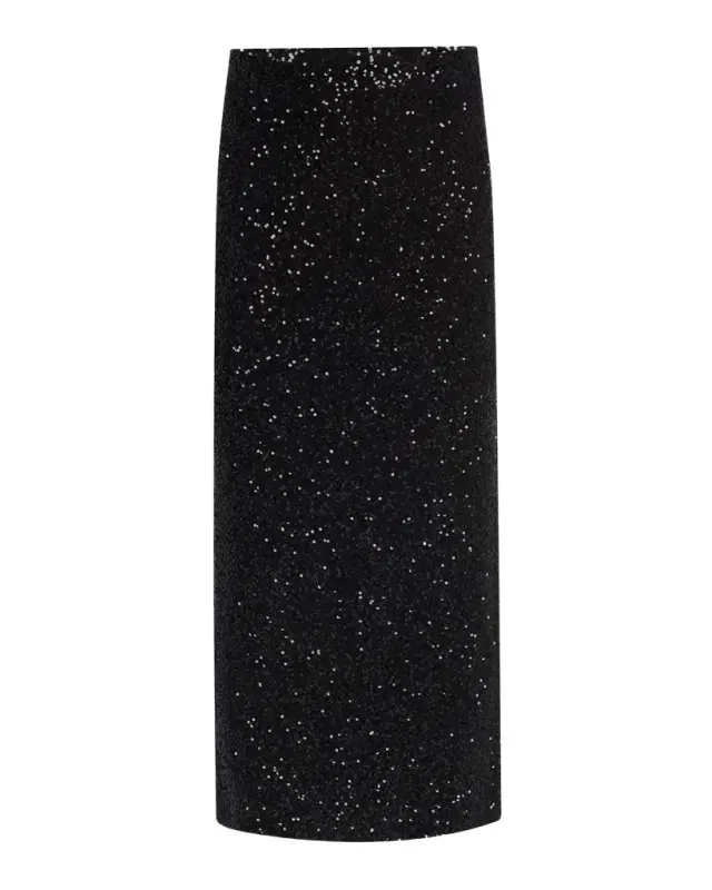 Sequined Cashmere Midi Skirt