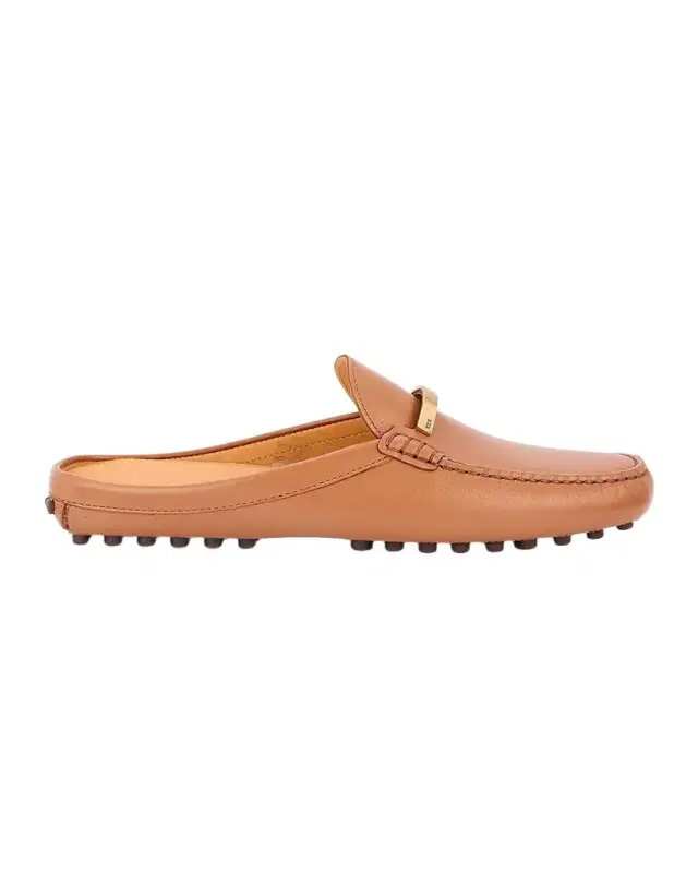 Gommino Leather Bar Driver Loafer Mules