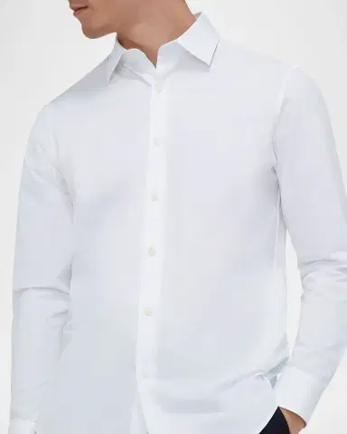 Bugatchi Men 's OoohCotton James Solid Sport Shirt | Thumbnail 4