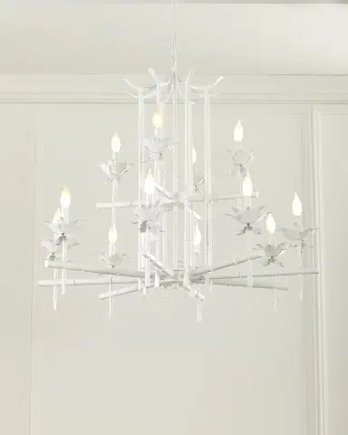Neiman Marcus Bamboo 12-Light 2-Tier Chandelier | Thumbnail 4