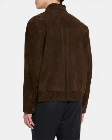 Brioni Men's Suede Full-Zip Blouson | Thumbnail 3