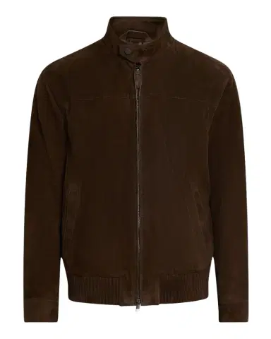 Brioni Men's Suede Full-Zip Blouson | Thumbnail 1