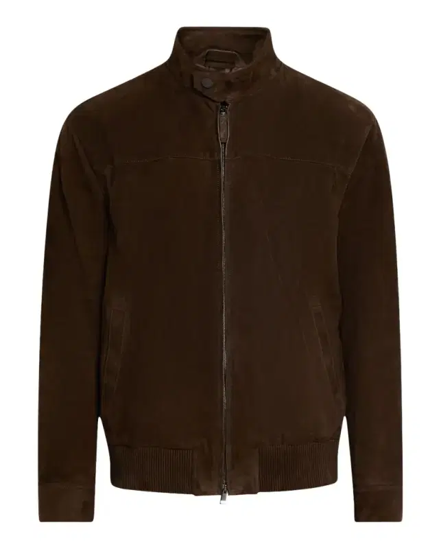 Men 's Suede Full-Zip Blouson