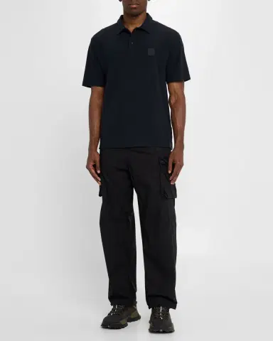 Stone Island Men's Ghost Crepe Cotton Polo Shirt | Thumbnail 2