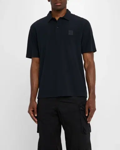 Stone Island Men's Ghost Crepe Cotton Polo Shirt | Thumbnail 4