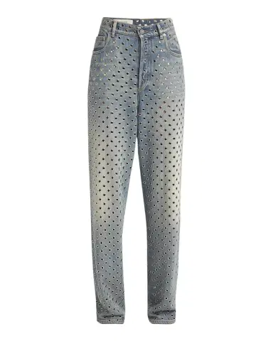 Golden Goose Kim Grommet Sandwash Denim Straight-Leg Jeans | Thumbnail 1 Golden Goose Kim Grommet Sandwash Denim Straight-Leg Jeans | Thumbnail 1