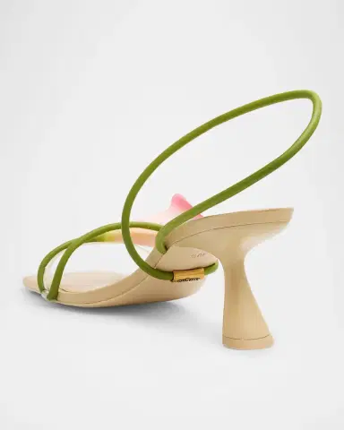 Cult Gaia Ria Calla Lily Leather Comma-Heel Sandals | Thumbnail 3