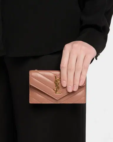Saint Laurent Cassandre YSL Quilted Leather Fragments Card Holder | Thumbnail 4 Saint Laurent Cassandre YSL Quilted Leather Fragments Card Holder | Thumbnail 4