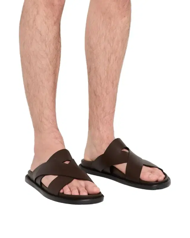 Men's Berkley Leather Criss-Cross Slide Sandals