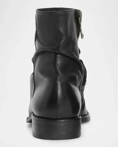 JOHN VARVATOS Men's Morrison Sharpei Leather Zip Ankle Boots | Thumbnail 3 JOHN VARVATOS Men's Morrison Sharpei Leather Zip Ankle Boots | Thumbnail 3