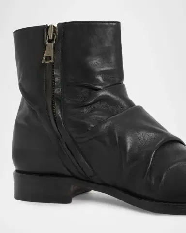 JOHN VARVATOS Men's Morrison Sharpei Leather Zip Ankle Boots | Thumbnail 4 JOHN VARVATOS Men's Morrison Sharpei Leather Zip Ankle Boots | Thumbnail 4