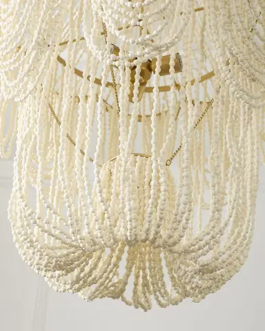 Exclusive Draped Wood Bead 3-Light Chandelier - 42.5" | Thumbnail 4